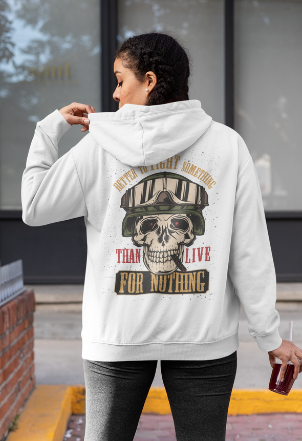 Soldier Skull Helmet Printed Hoodie