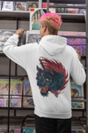 Slaughter Head Angry Wolf Tattoo Printed Hoodie