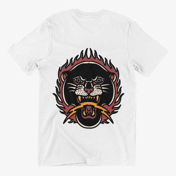 Unisex T-shirt With Burning Panther and Thunder