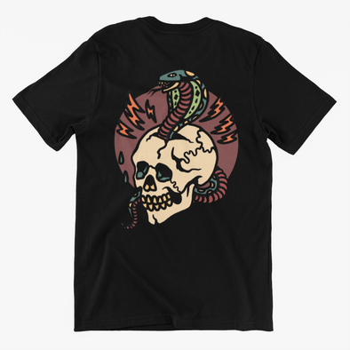 Unisex T-Shirt With Snake And Skull Print