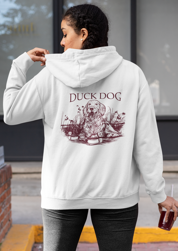 Unisex Duck Dog Vintage Printed Hoodie