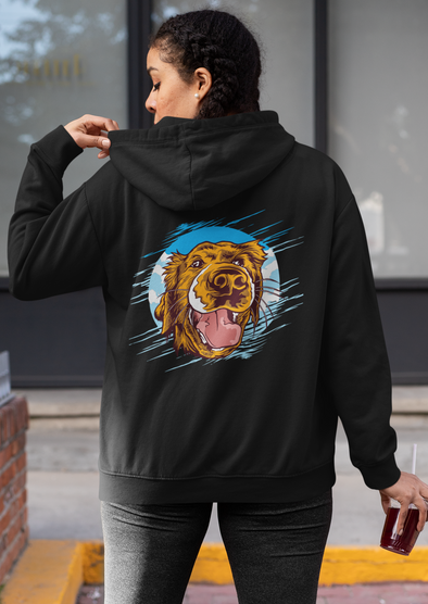 Unisex Happy Dog Printed Hoodie