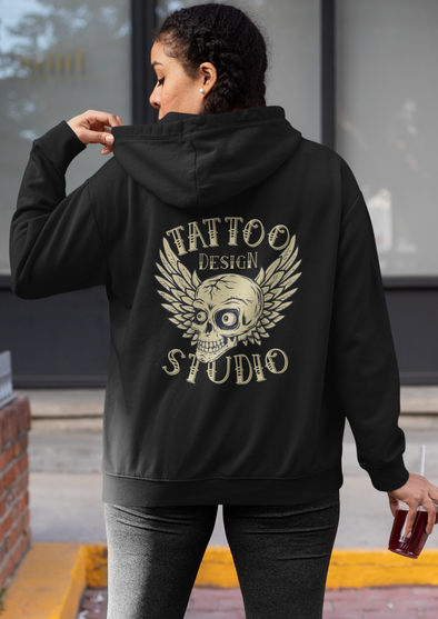 Skull Wings Unisex Printed Hoodie