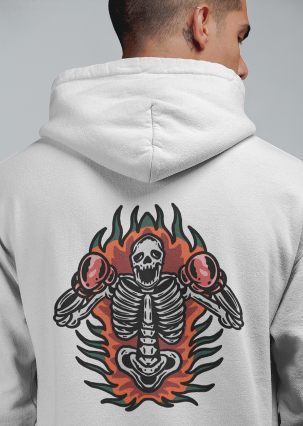 Unisex Hoodie With Skull Boxing print