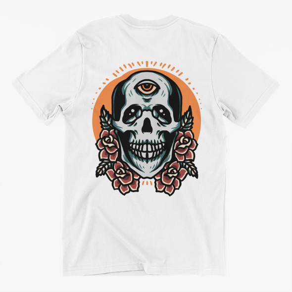 Unisex T-Shirt With Skull And Roses