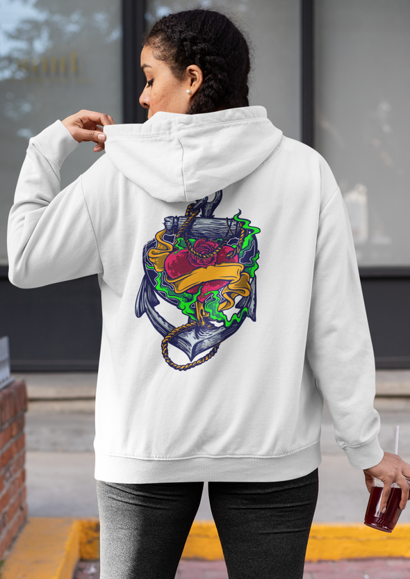 Unisex Heart Printed Hoodie