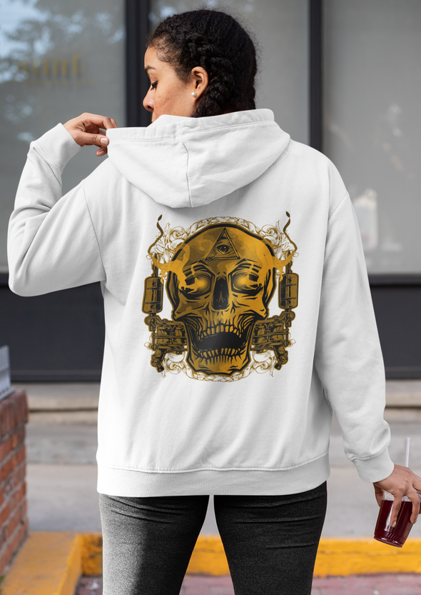 Unisex Skull Tattoo Printed Hoodie