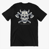 Skull With Axe And Helmet Print Unisex T-Shirt