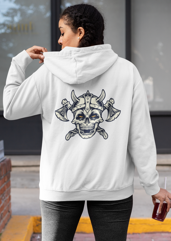 Skull Viking Warrior Printed Hoodie