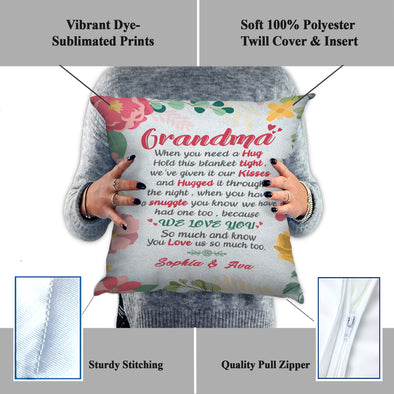 Personalized Grandma Premium Pillow "Love That's Never Ending, and A Heart That's made