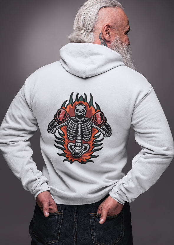 Unisex Hoodie With Skull Boxing print