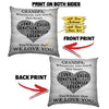 We Love you Grandpa, Grandma, Mom, Mommy Personalized Pillow With Grandkids Names