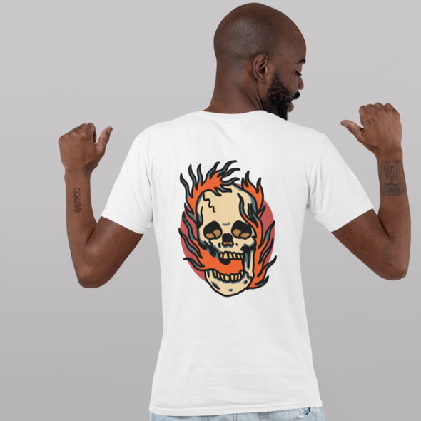 Unisex T-Shirt With Skull Burning Print