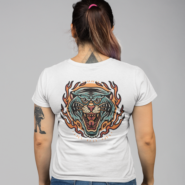 Unisex T-Shirt With Tiger Burning Print