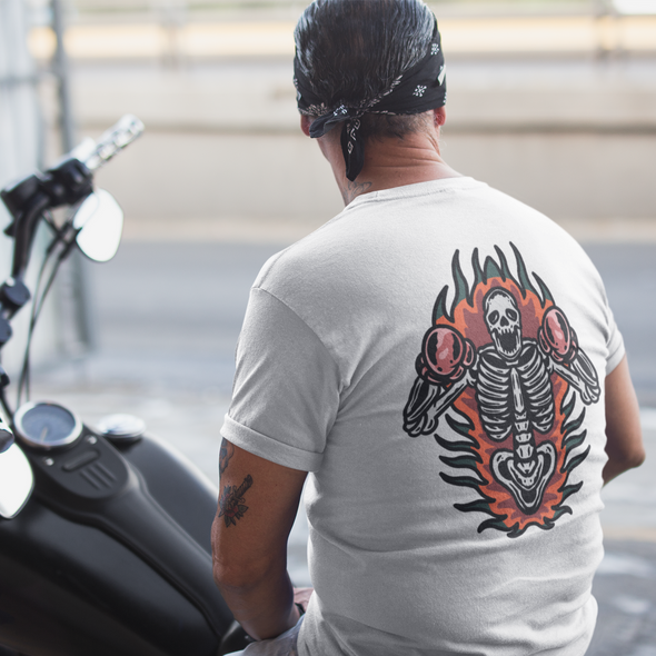 Unisex T-Shirt With Skull Boxing Print