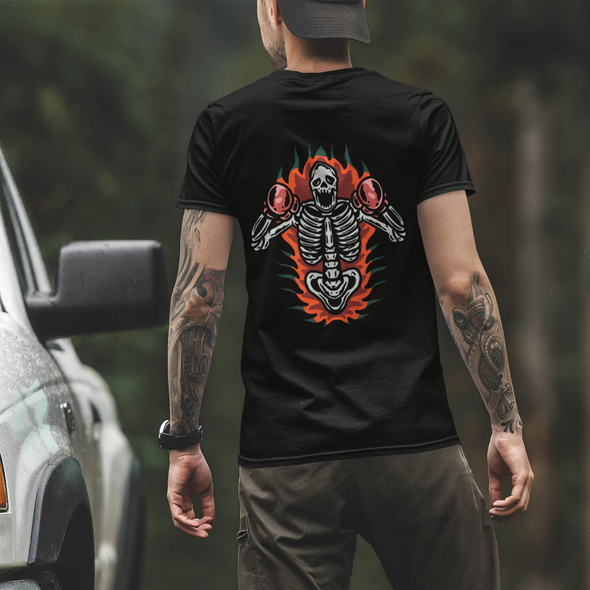 Unisex T-Shirt With Skull Boxing Print