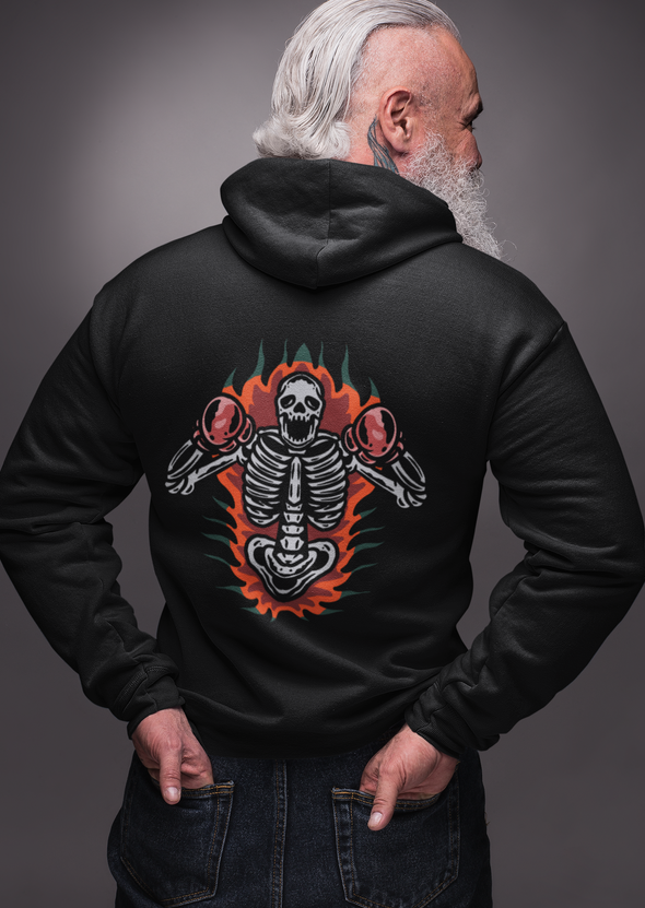 Unisex Hoodie With Skull Boxing print