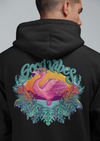 Tropical Pink Flamingo With Flowers Summer Printed Hoodie