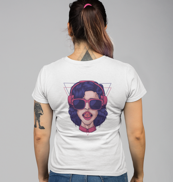 Girl Wearing Headphone Unisex Tshirt