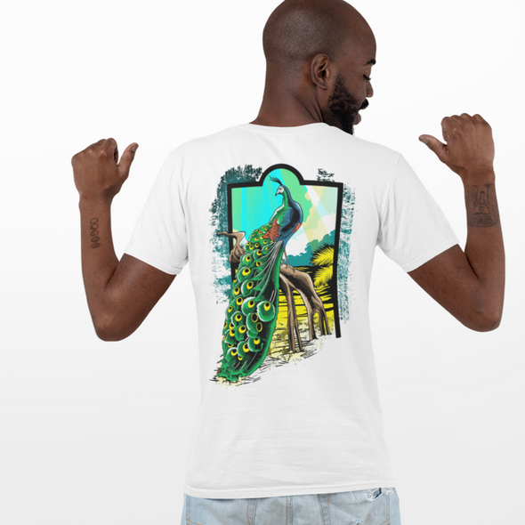 Unisex T-shirt With Peacock Print