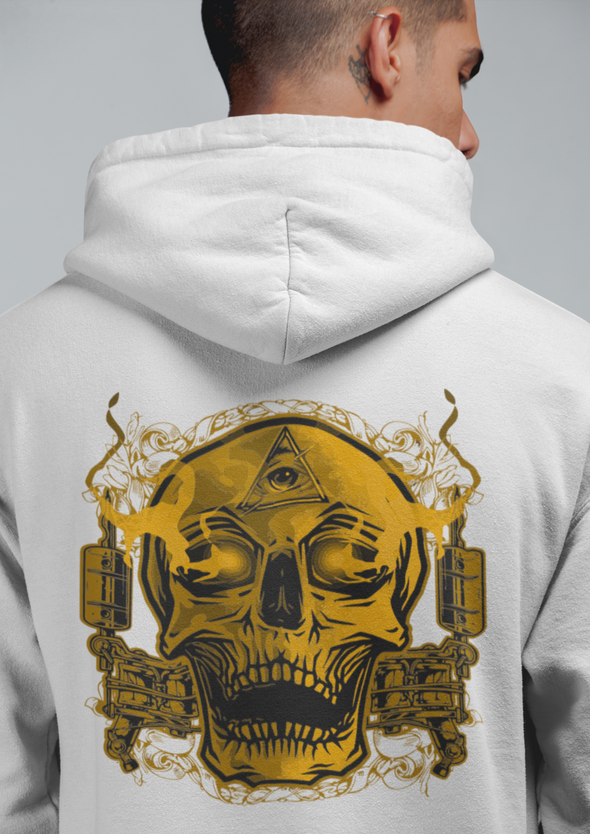 Unisex Skull Tattoo Printed Hoodie