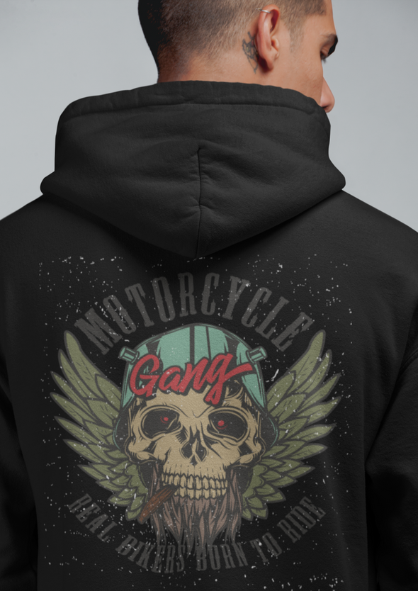 Unisex Motocross Skull Biker Printed Hoodie