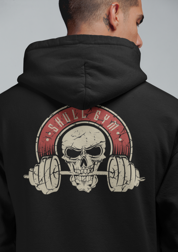 Unisex Skull Gym Badge Printed Hoodie