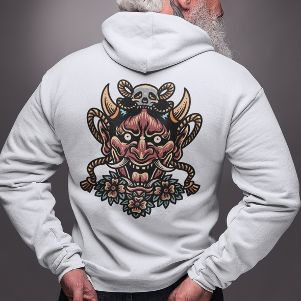 Unisex Hoodie With Raging Oni Print