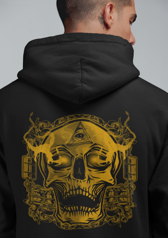 Unisex Skull Tattoo Printed Hoodie