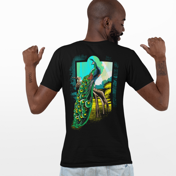 Unisex T-shirt With Peacock Print