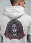 Dia De Los Muertos Girl Roses Printed Hoodie