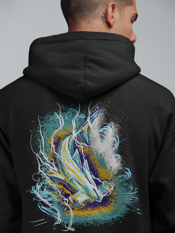 Unisex Hammer Shark Printed Hoodie