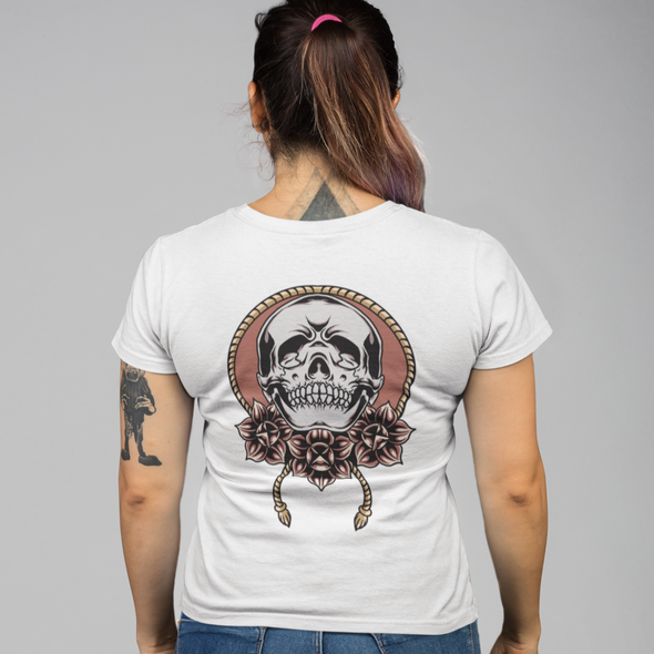Unisex T-Shirt With Skull & Roses