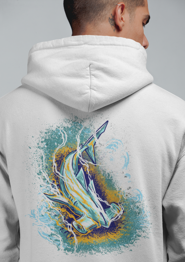 Unisex Hammer Shark Printed Hoodie