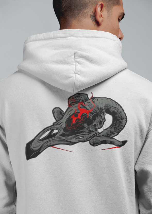 Unisex Bird Skull Printed Hoodie