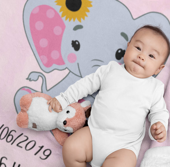 Customized Birth Info Blanket For Kids