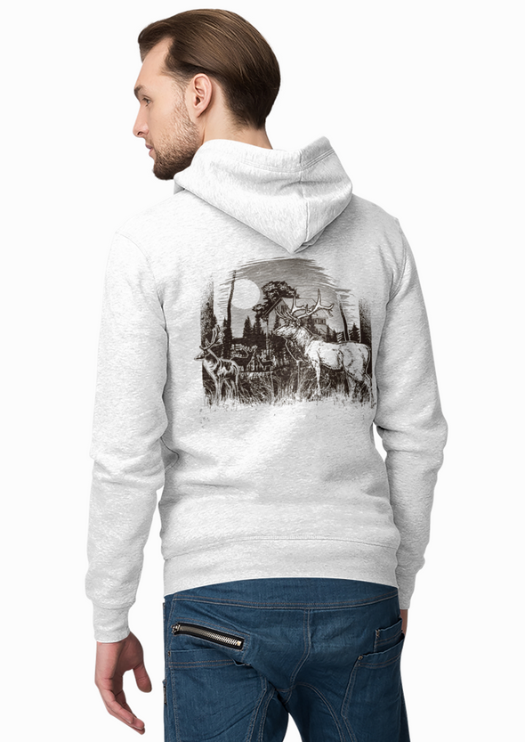 Unisex Deer Vintage Printed Hoodie