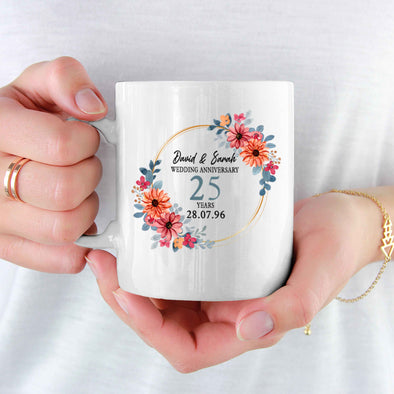 CUSTOMIZED WEDDING ANNIVERSARY COFFEE MUG FOR COUPLE