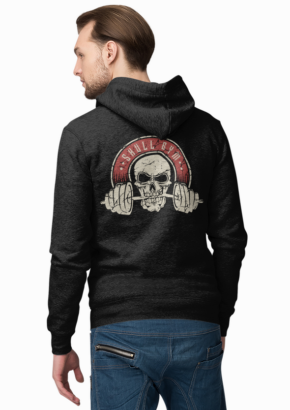 Unisex Skull Gym Badge Printed Hoodie
