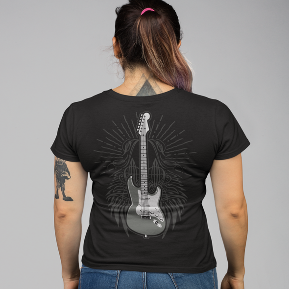 Unisex T-shirt With Guitar Print