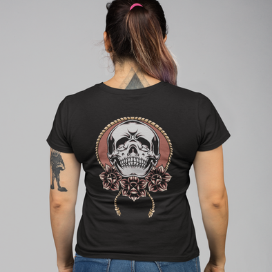 Unisex T-Shirt With Skull & Roses