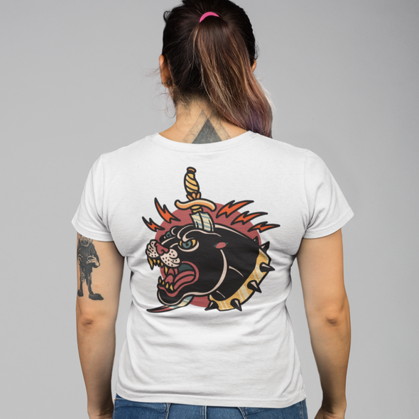T-Shirt With Panther and Dagger Print
