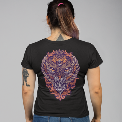 Unisex T-shirt King Owl Colorful Ornaments