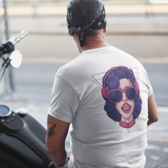 Girl Wearing Headphone Unisex Tshirt