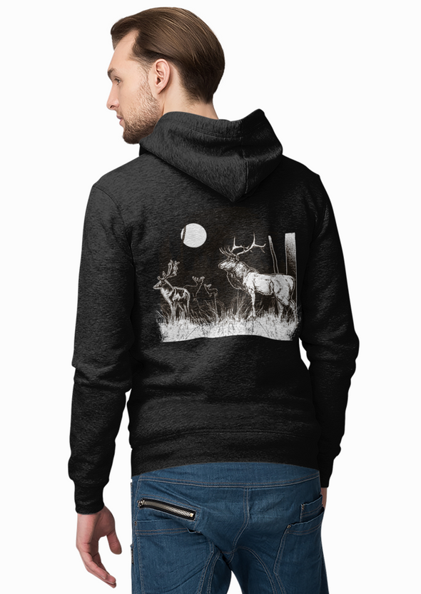 Unisex Deer Vintage Printed Hoodie