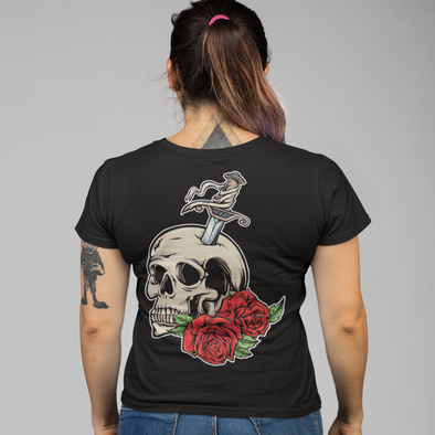 Skull With Dagger And Rose T-shirt