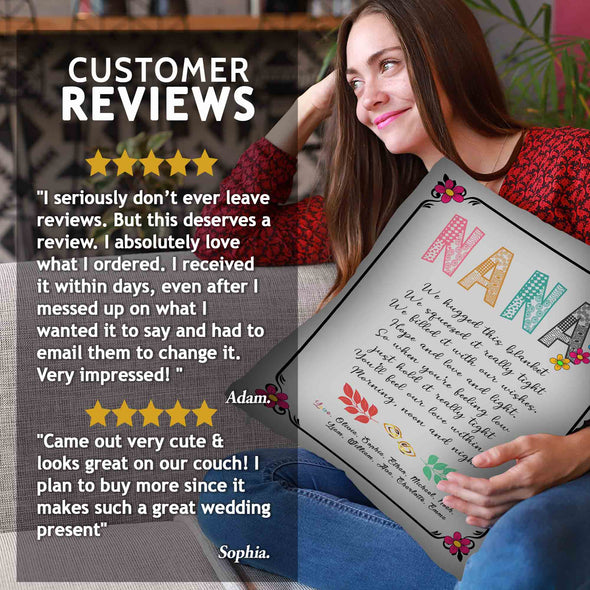 "Mom- We Hugged This Pillow" Customized Pillow For Grandma/Grandpa/Mamma/Papa/Auntie