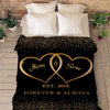Personalized "Two Heart Blanket" For Nana/Papa/Dad/Grandpa/Grandma/Mom/Grandpa & Grandma With Grandkid's/kid's Name Or Nick