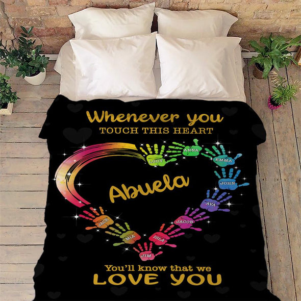 Whenever You Touch This Heart™ Blanket For Nana/Grandma/Mom