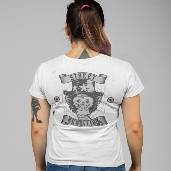 Unisex T-shirt With Monkey Hat Print